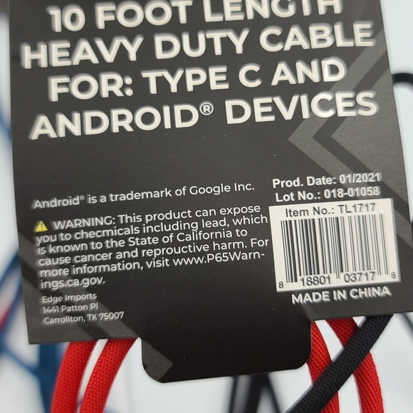 4 Pack 10 Foot Braided Type C Charging Cables - Picture 4 of 4